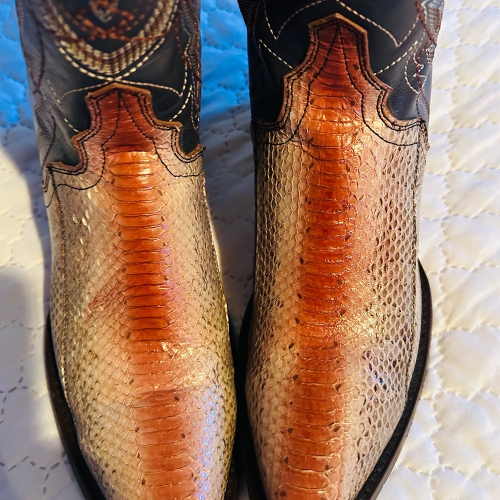 Dan Post Women's Snakeskin Boots - Black and Brown